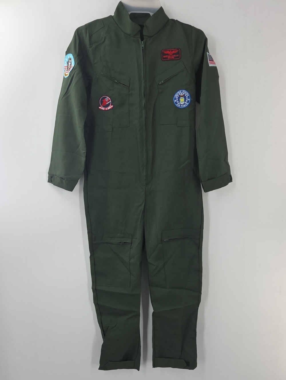 Kids Green Aviator Pilot Costume Jumpsuit with Sunglasses, Dog Tag & Belt - Picture 9 of 16